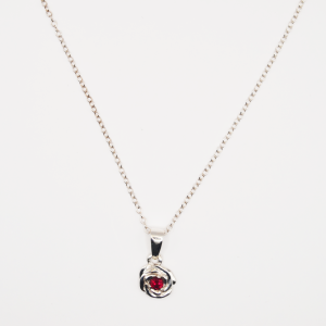 Rose chain with Red cz 2.91g