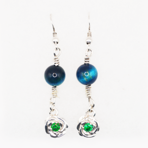 Rose with Cats eye and green cz 4.6g